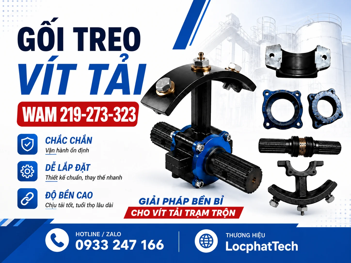 Gối treo vít tải WAM Gối treo vít tải WAM